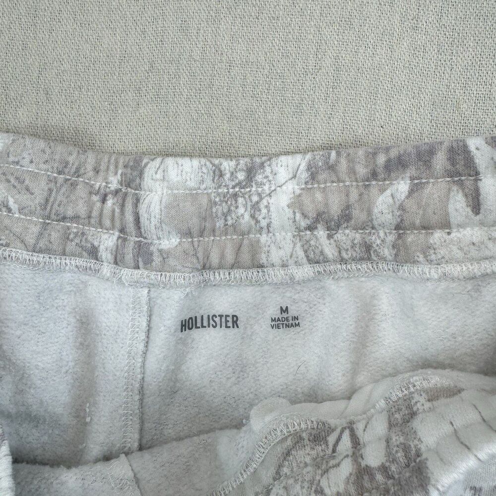 Hollister Women's Sweatpants Drawstring Cream Camo Print White Beige Pants M - Picture 6 of 11
